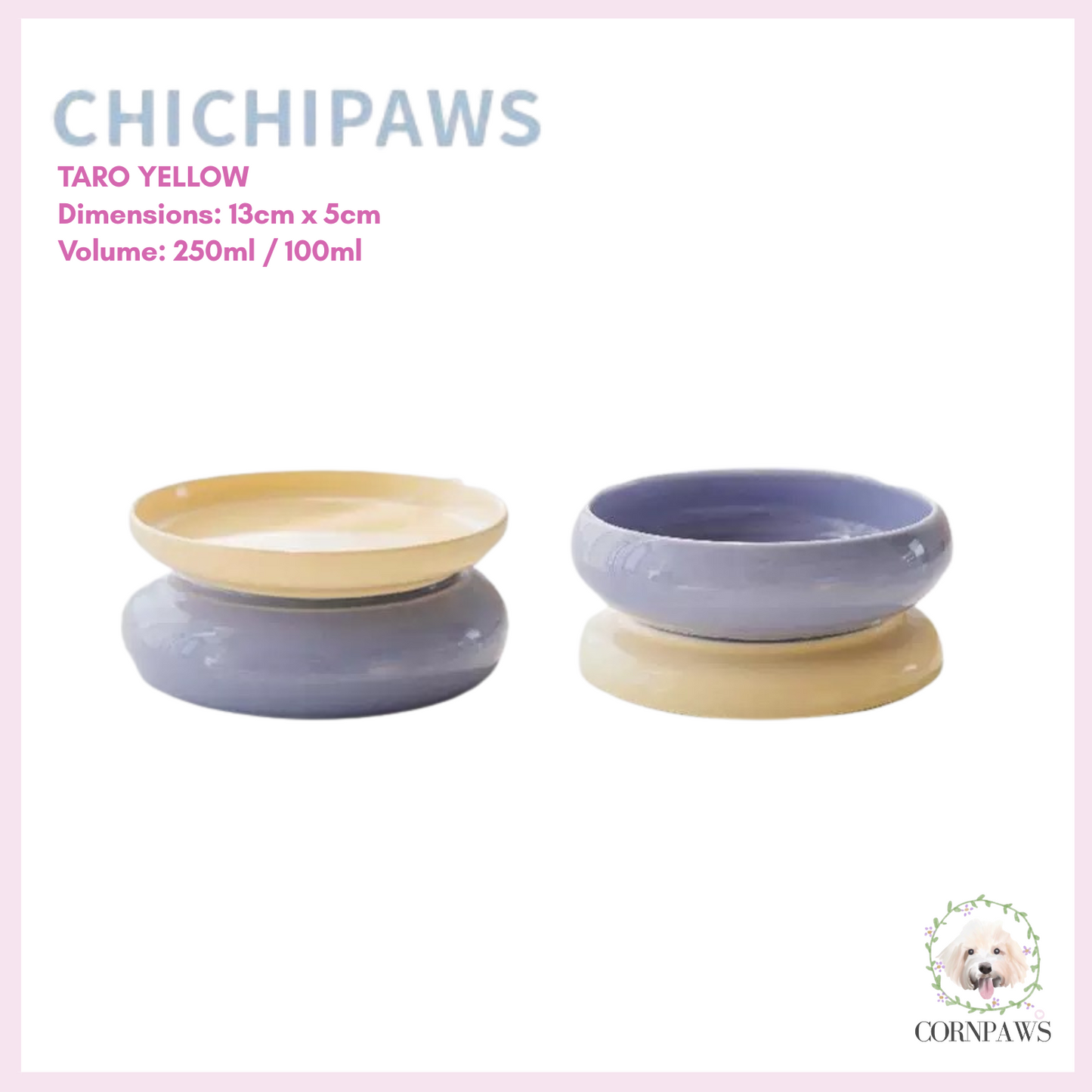 Chichipaws Double-Sided Ceramic Pet Bowl