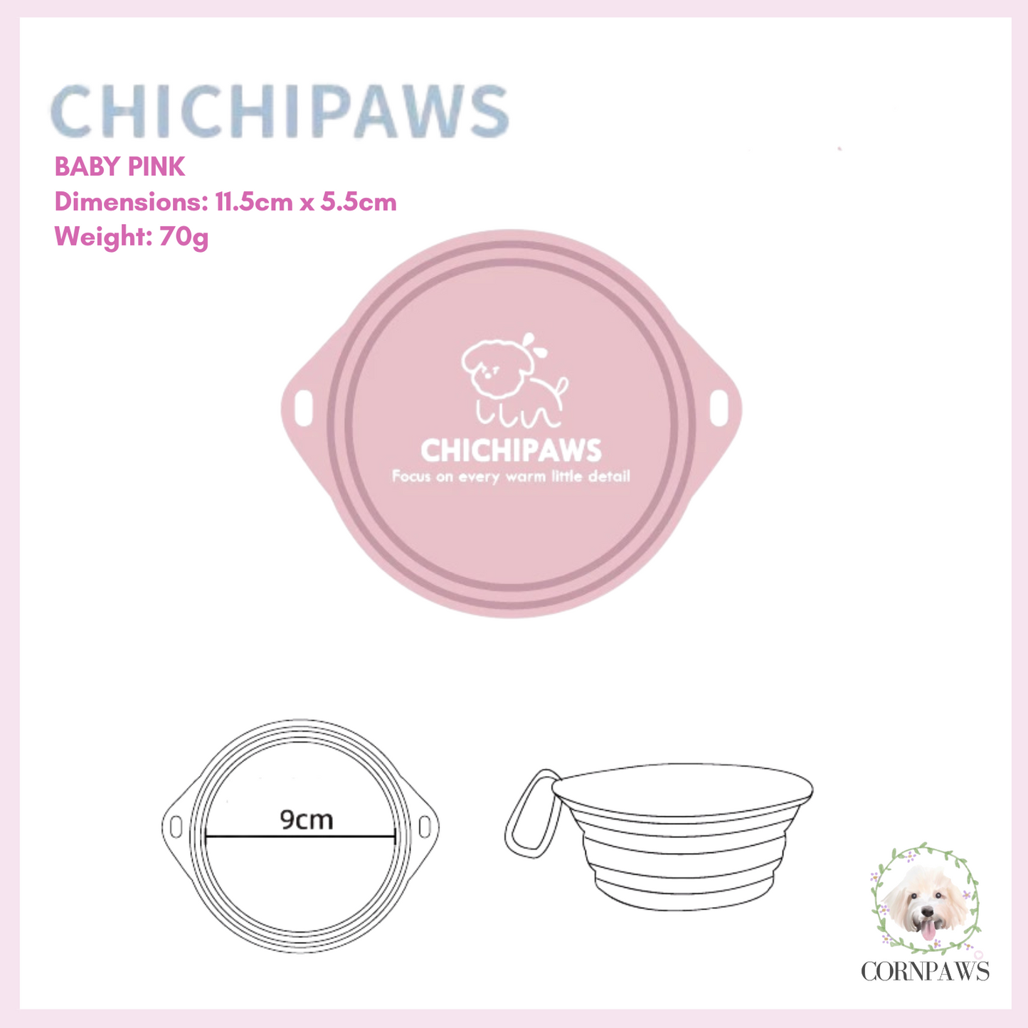 Chichipaws Portable Pet Collapsible Silicone Bowl